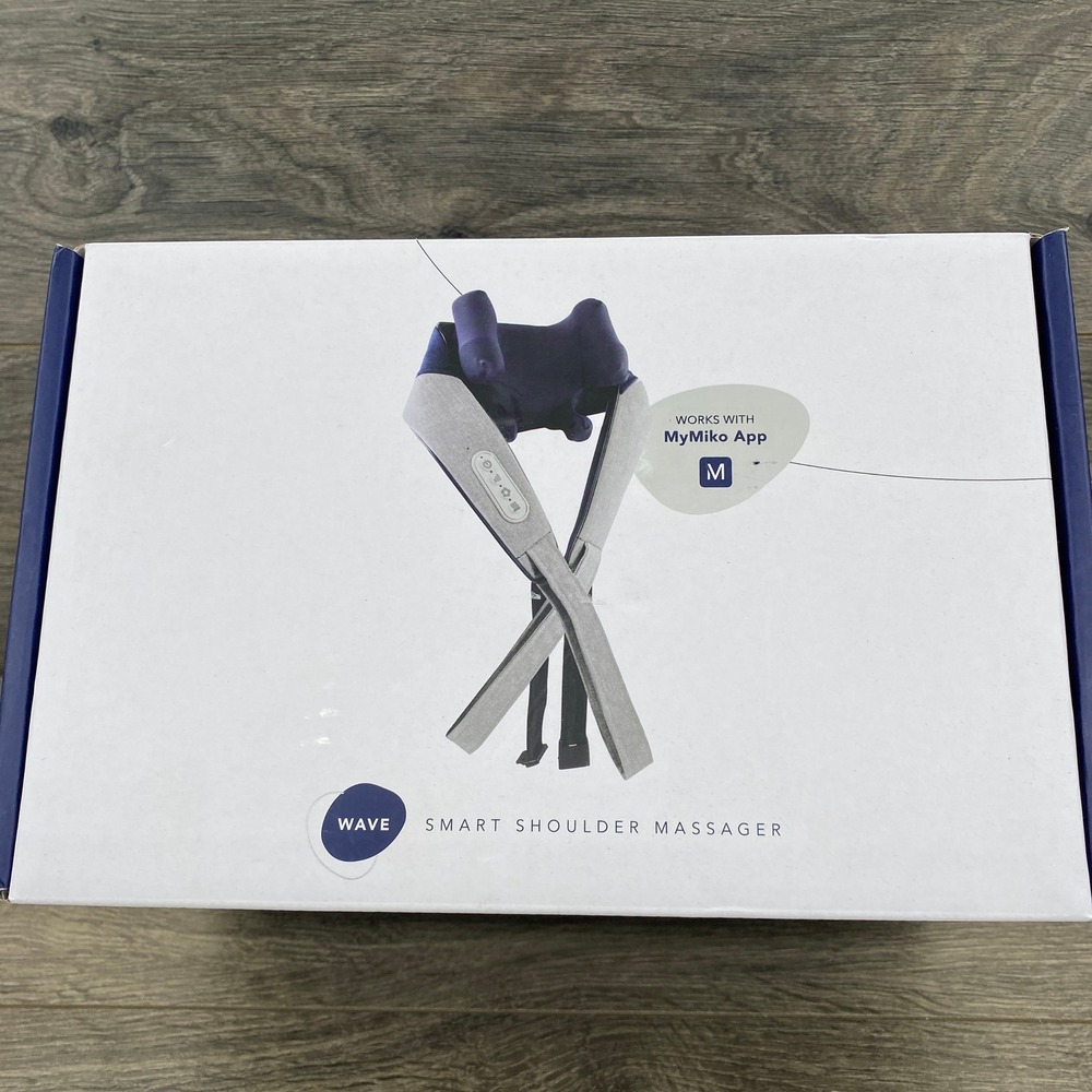 Miko WAVE Smart Shoulder Massager Unisex Medium Blue Grey App Controlled Heat